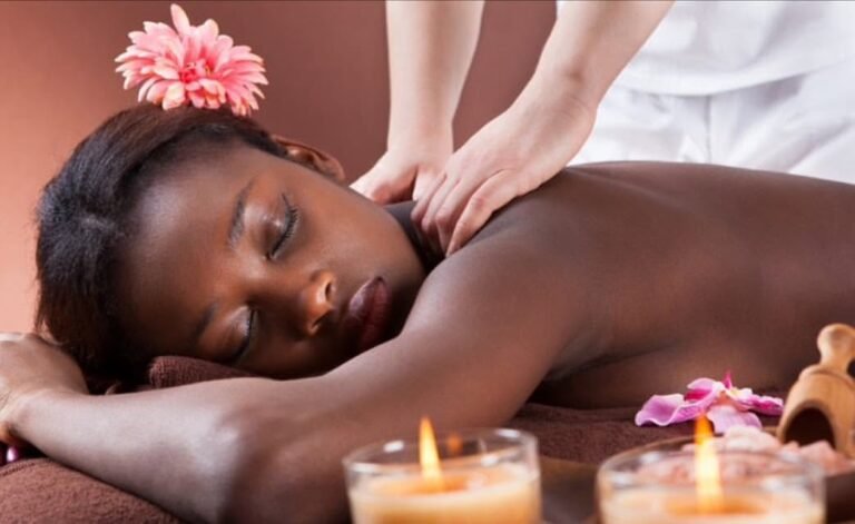 Relaxing massage therapy session